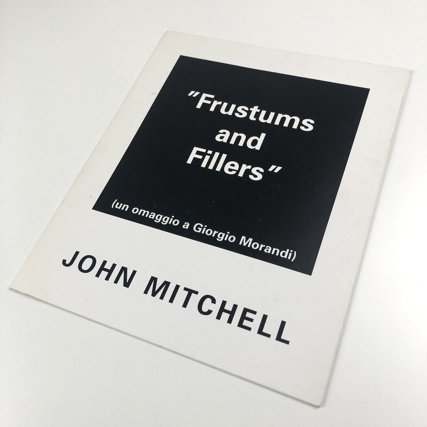 Folding card for John Mitchell Frustums and Fillers un omaggio a Giorgio Morandi | Wimbledon School of Art, 1994