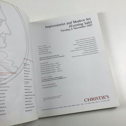 Christie's New York catalogue – Impressionist and Modern Art incl. René Gaffé | November 2001