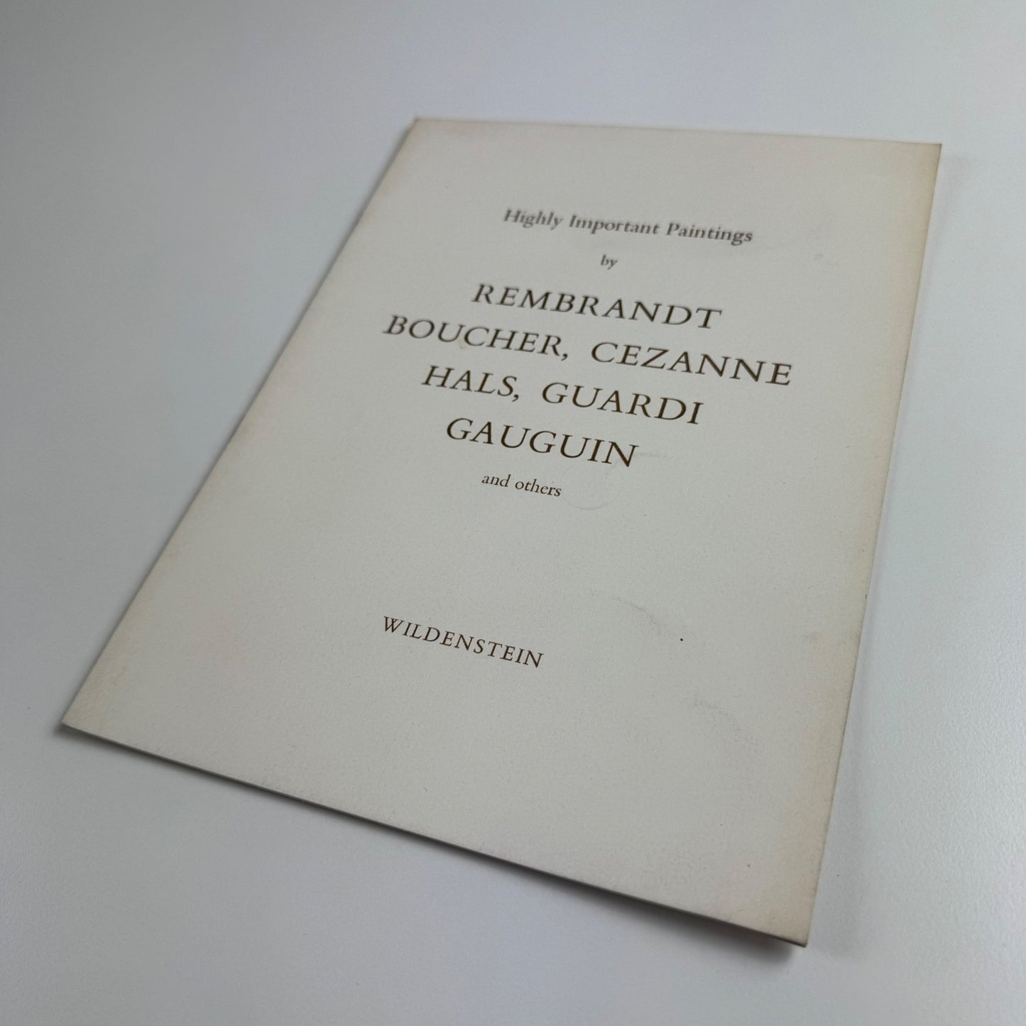Highly Important Paintings by Rembrandt, Boucher, Cezanne, Hals, Guard, Gaughin and others | Wildenstein & Co, 1959