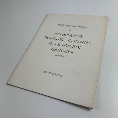 Highly Important Paintings by Rembrandt, Boucher, Cezanne, Hals, Guard, Gaughin and others | Wildenstein & Co, 1959