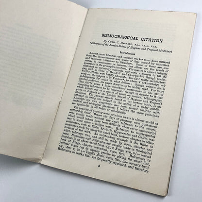 Bibliographical Citation by Cyril C. Barnard, 2nd edition | James Clarke & Co Ltd 1960