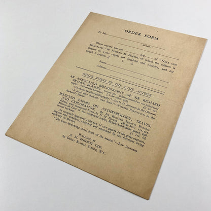 Prospectus for Nala & Damayanti by Norman M. Penzer | A.M. Philpot Ltd | Undated, presumed to be c.1926