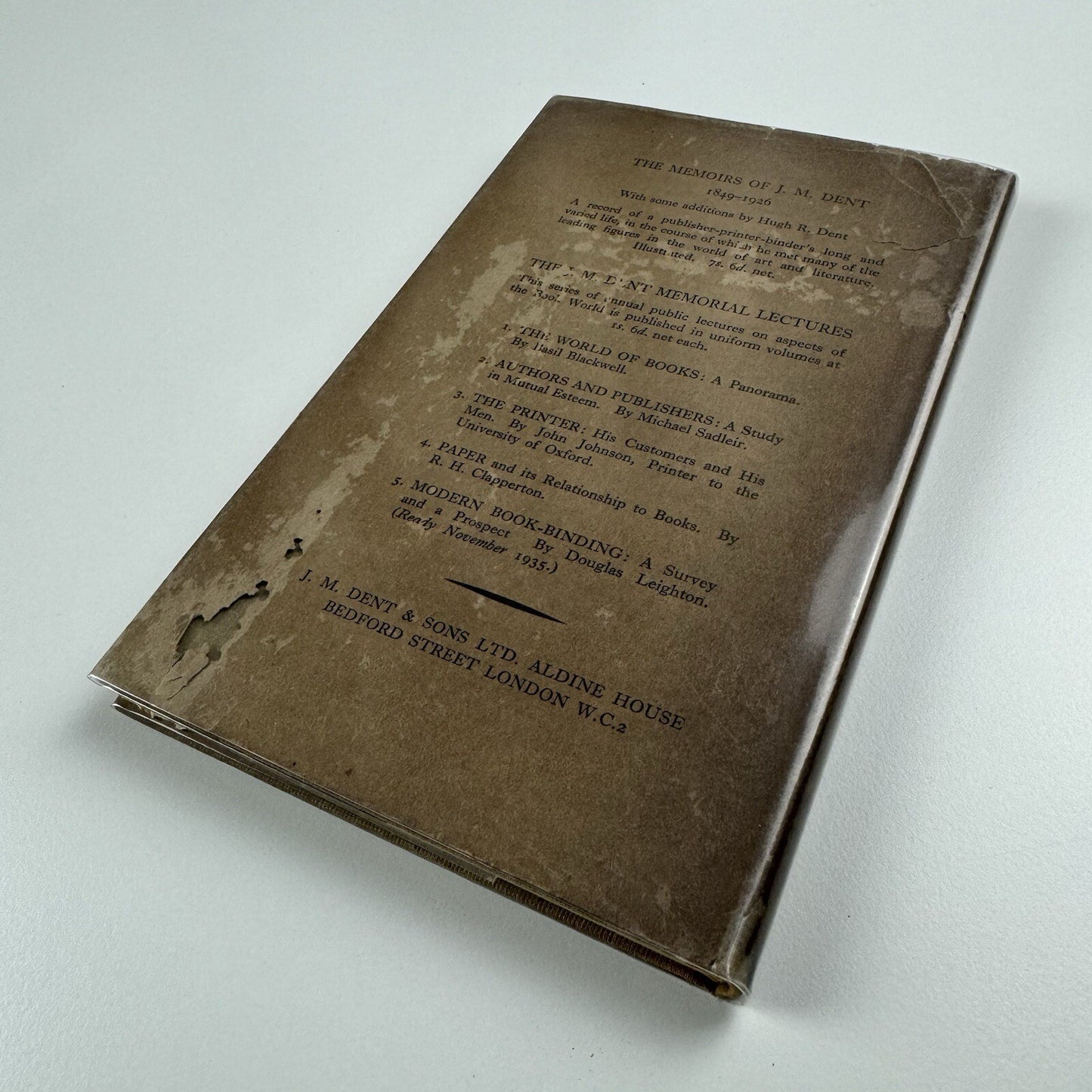 A Tour of The Temple Press. An account by James Thornton, MA of printing and binding books at the works of J.M. Dent & Sons Ltd, at Letchworth Garden City in Hertfordshire, 1935