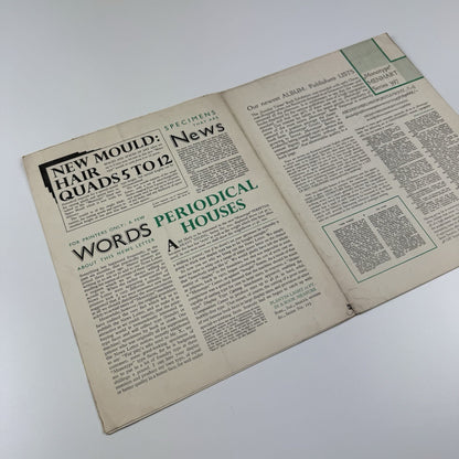 Monotype News Letter 18 | 23 February 1935 | Fold-out type specimen sheet