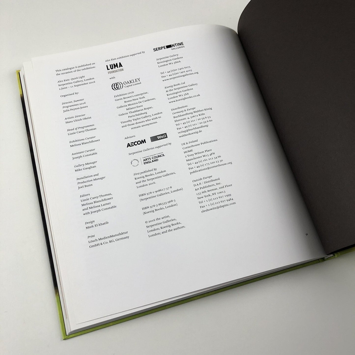 Alex Katz Quick Lights | Serpentine Galleries | Koenig Books 2016