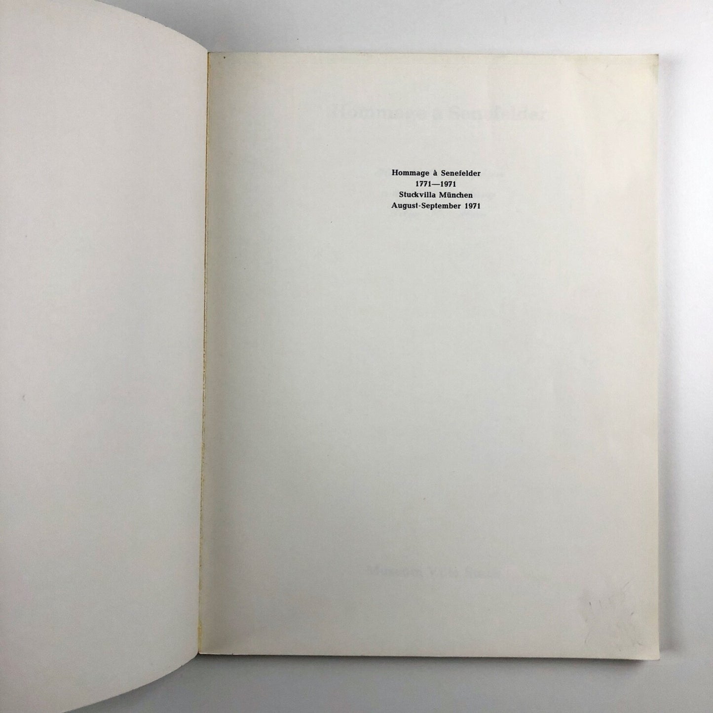 Homage à Senefelder. 1771-1971 | Felix H. Man | Stuckvilla Munich exhibition catalogue, 1971
