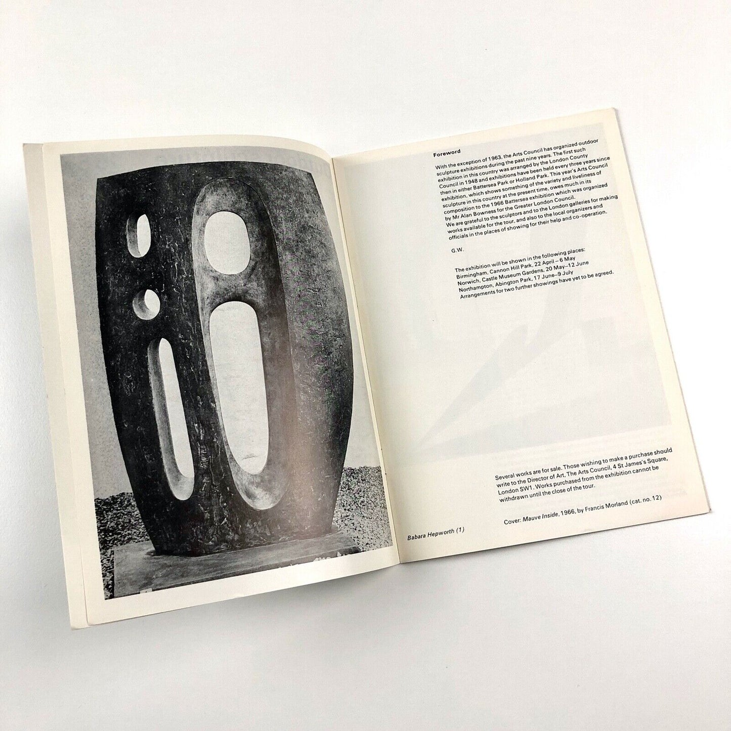 Outdoor Sculpture | Arts Council touring exhibition catalogue, 1967