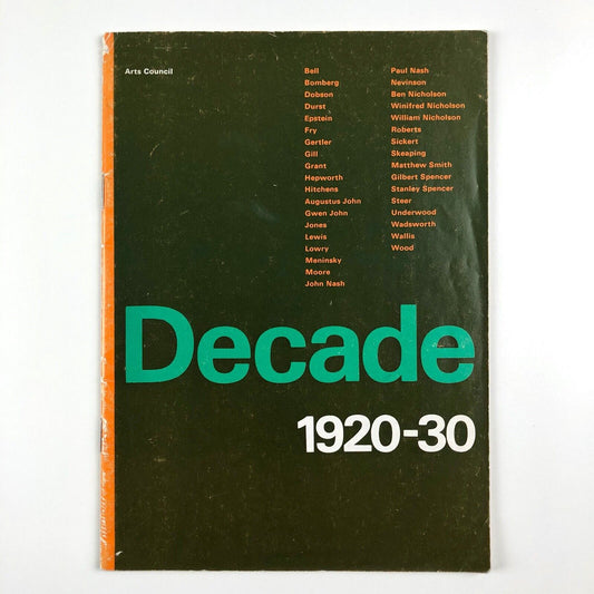 Decade – 1920-30 | Arts Council exhibition catalogue, 1970 | Design by Gordon House