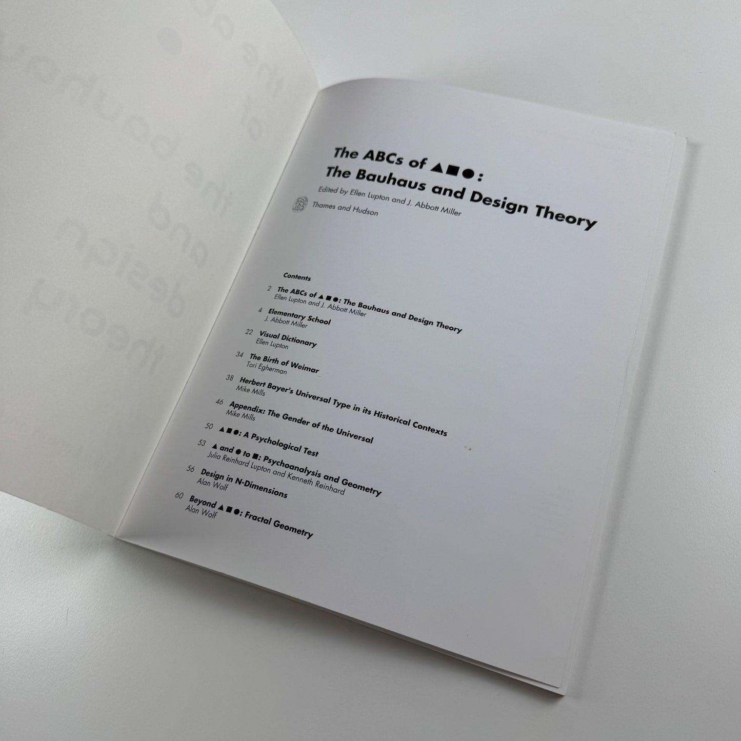 The abc's of the bauhaus and design theory Ellen Lupton & J. Abbot Miller, 1993