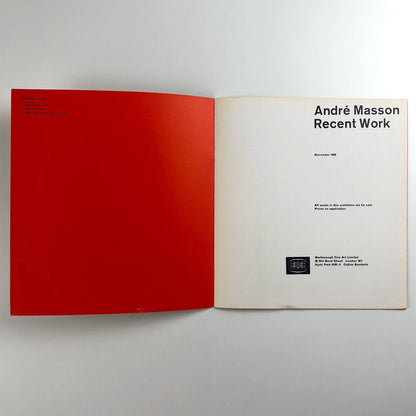 André Masson – Recent Work | Marlborough Fine Art catalogue, November 1962 | Gordon House