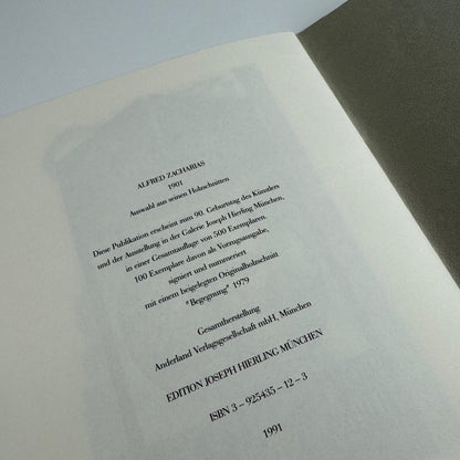 Alfred Zacharias 1901 zum 90. Geburtstag. Auswahl aus seinen Holzschnitten | Edition Joseph Vierling, Munich, 1991