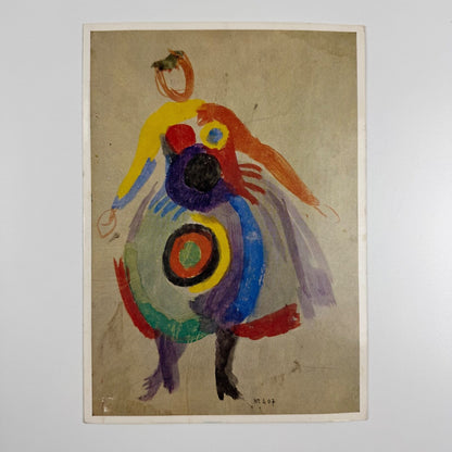 Private view invitation card for the Sonia Delaunay retrospective exhibition Oils gouaches pastels works from 1907 to 1965 held at Gimpel Fils from 1 February 1966