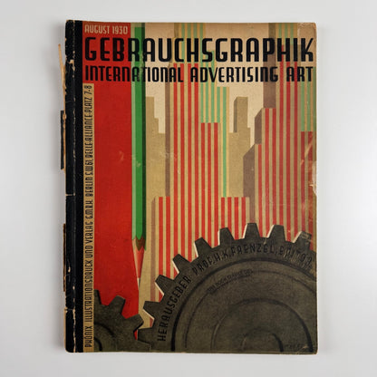 Gebrauchsgraphik International Advertising Art Aug 1930 Vol 7 no 8 edited by Professor HK Frenzel