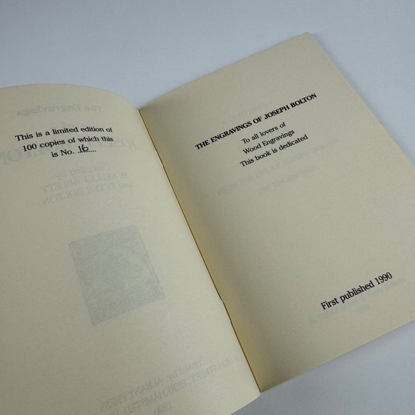 The Engravings of Joseph Bolton 1901-1988 compiled by H. Kellet Ablett Peter Bolton | Albany Press, 1990
