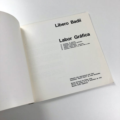 Libero Badii. Labor Gráfica | Museo Nacional de Bellas Artes, Buenos Aires 1972 | Exhibition catalogue