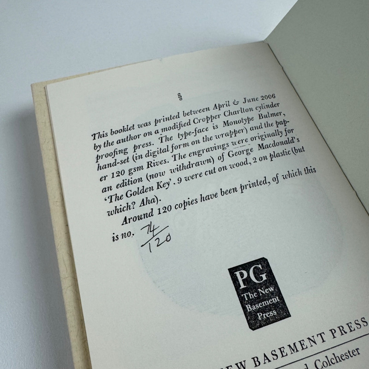 Wood-Engraving by Peter Gauld. The New Basement Press, 2006 limited ed. 74/120