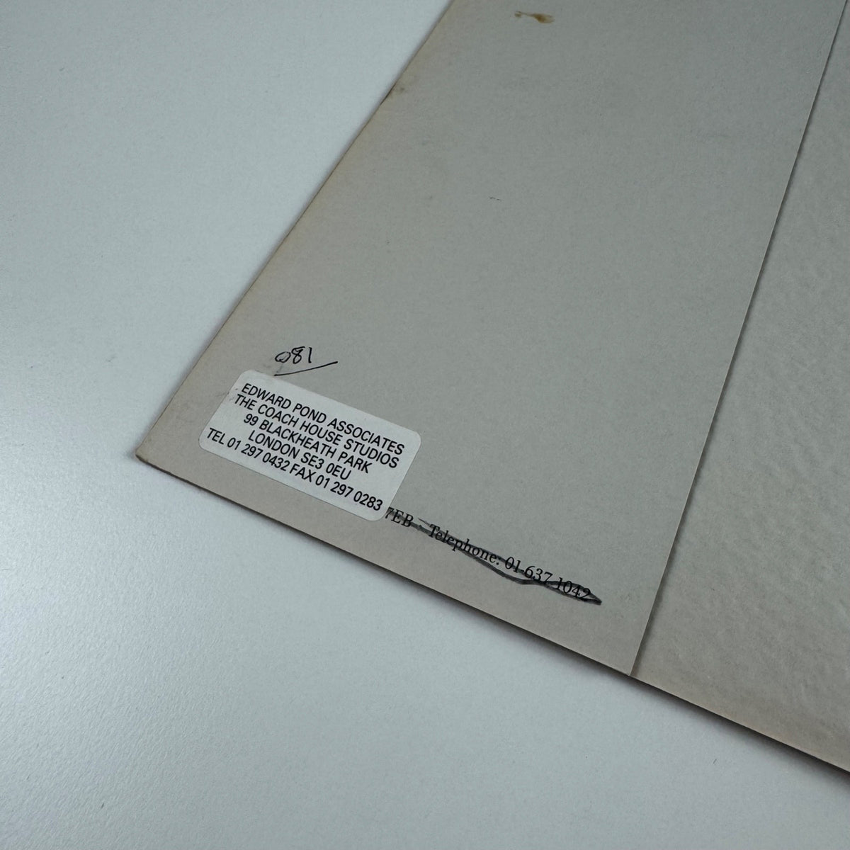 Edward Pond Associates folder of work & exhibition Blackheath School of Art 1990
