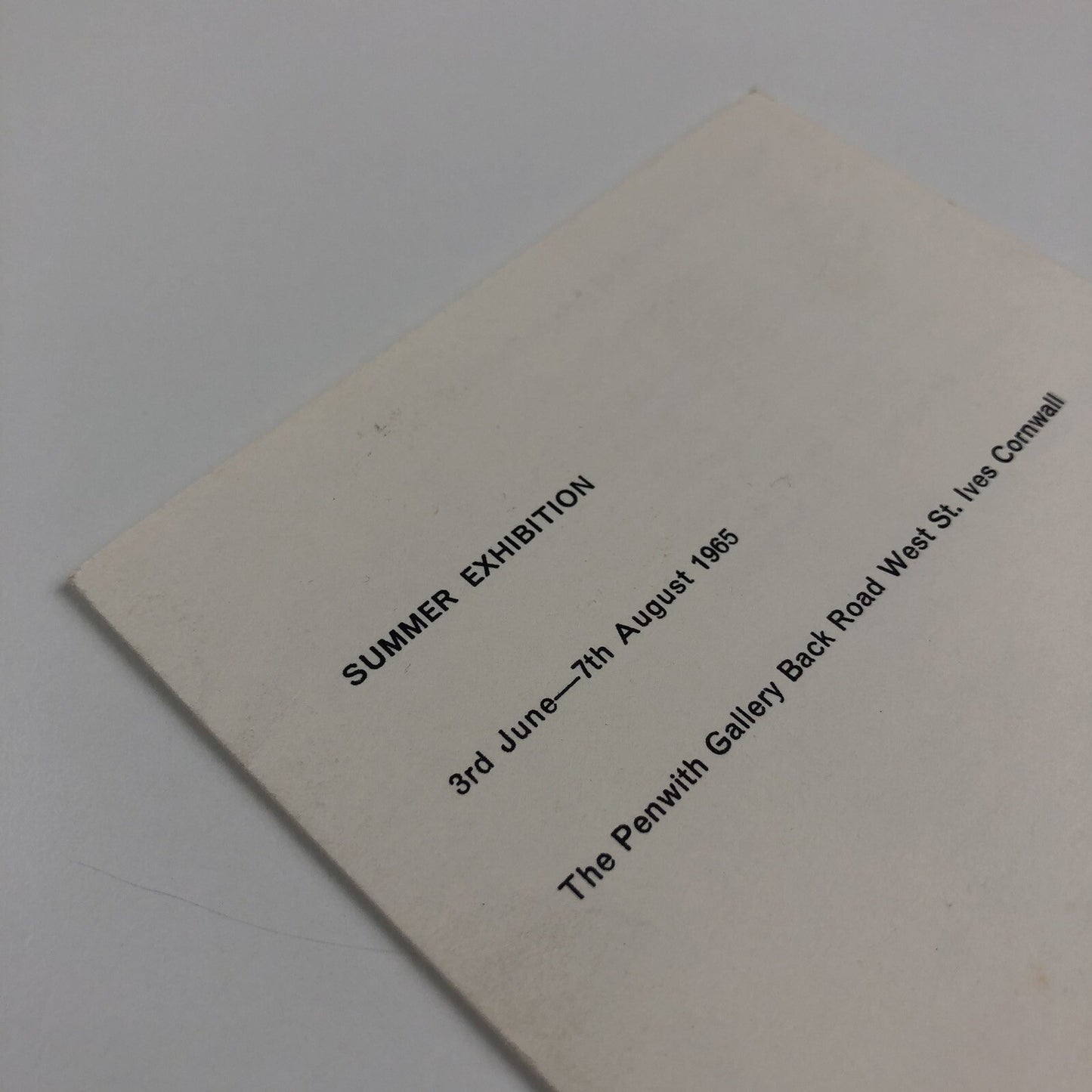 Folded card – The Penwith Society of Arts Summer Exhibition, 1965