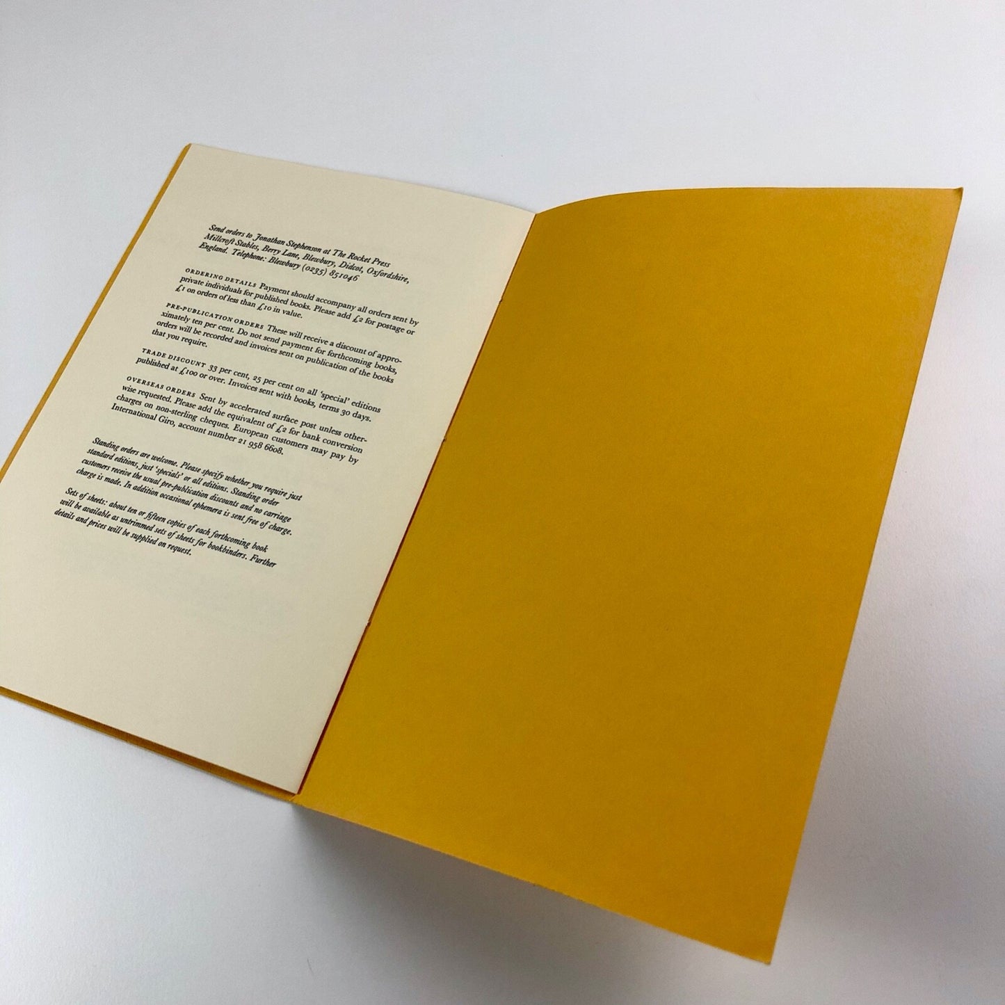 Fine Books galloping & steaming from The Rocket Press, 1987 & 1988