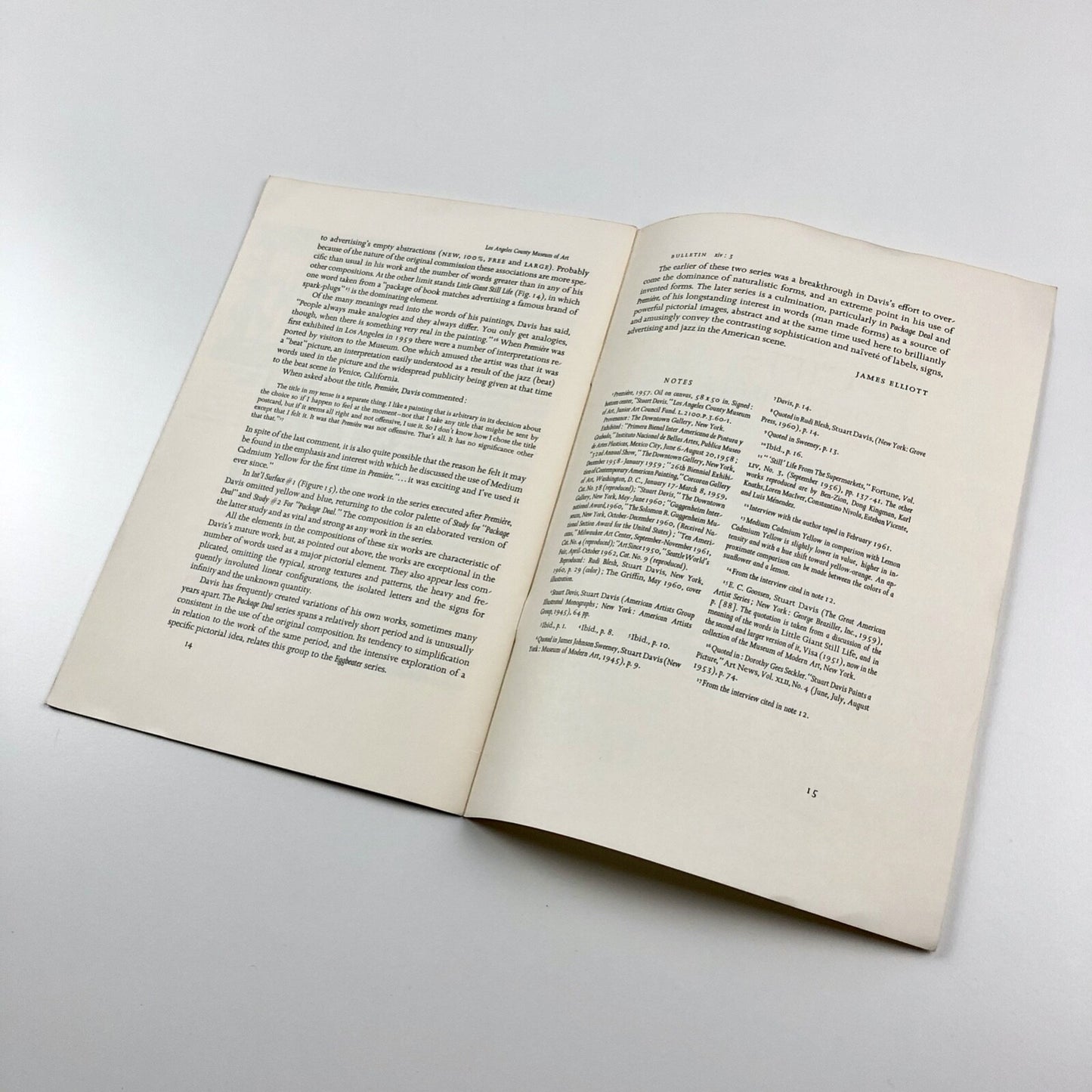 Bulletin Los Angeles County Museum of Art, Volume XIV 1962 No 3. | Stuart Davis