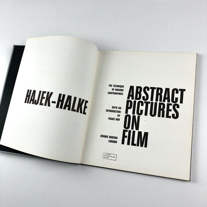 Hajek-Halke – Abstract Pictures On Film | intro Franz Roh | Dennis Dobson, 1965