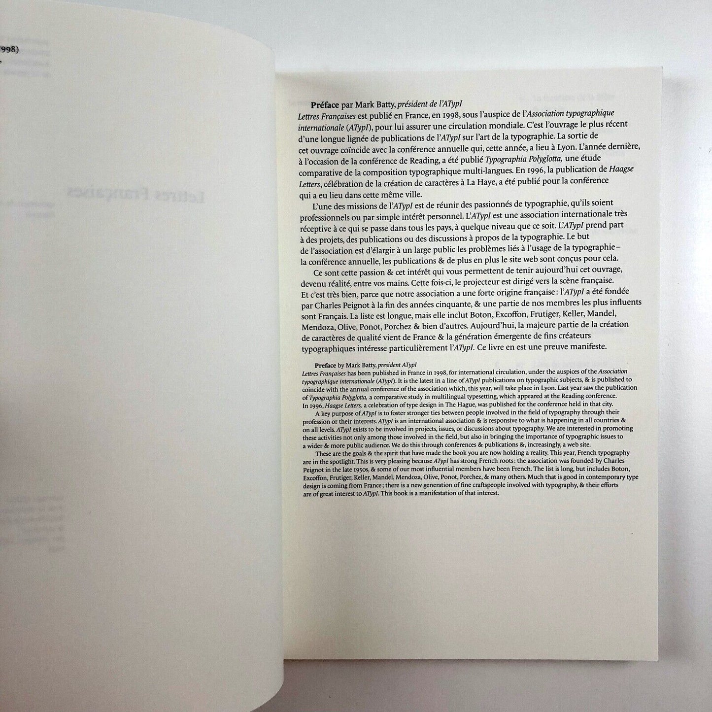 Lettres Françaises: Specimen de caractères français Jean-Francois Porchez 1998