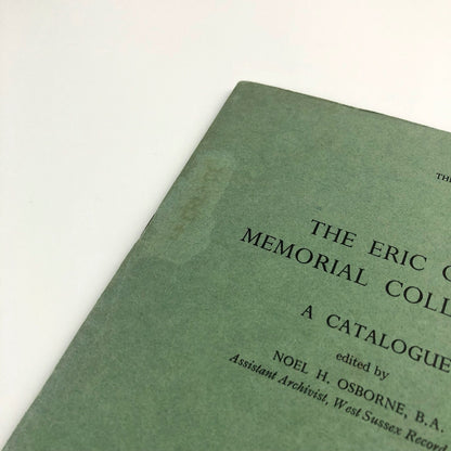 The Eric Gill Memorial Collection – A Catalogue edited by Noel H. Osborne, 1967 | The Chichester Papers no 51