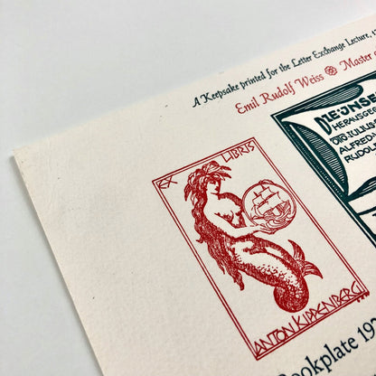 Keepsake for the Letter Exchange – Lecture 12 March 2014 | Emil Rudolf Weiss
