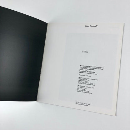 Leon Kossoff, Marlborough Fine Art London | April 1968 | Typography by Gordon House