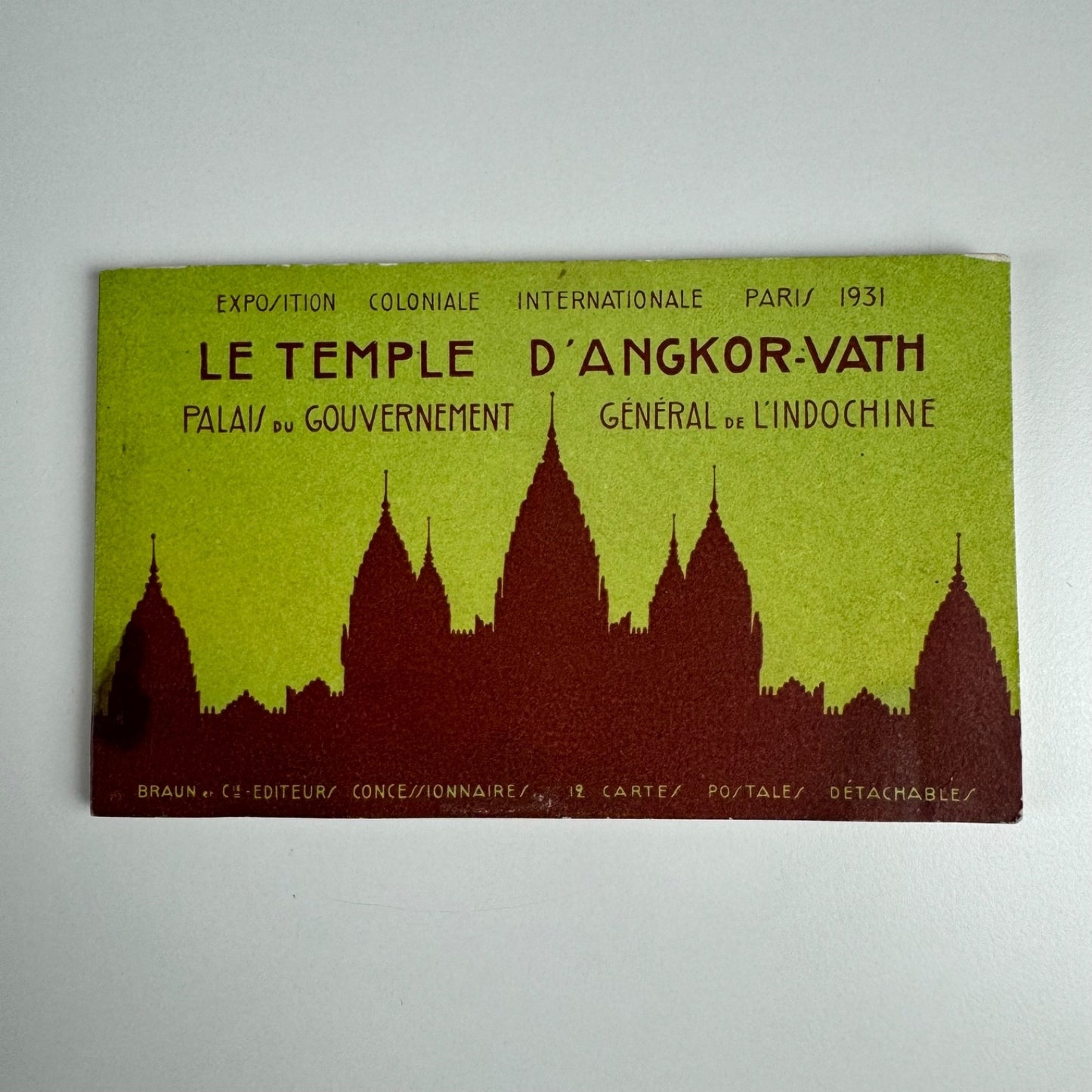 Souvenir 12 postcards. Exposition Coloniale Internationale Temple d’Angkor-Vath