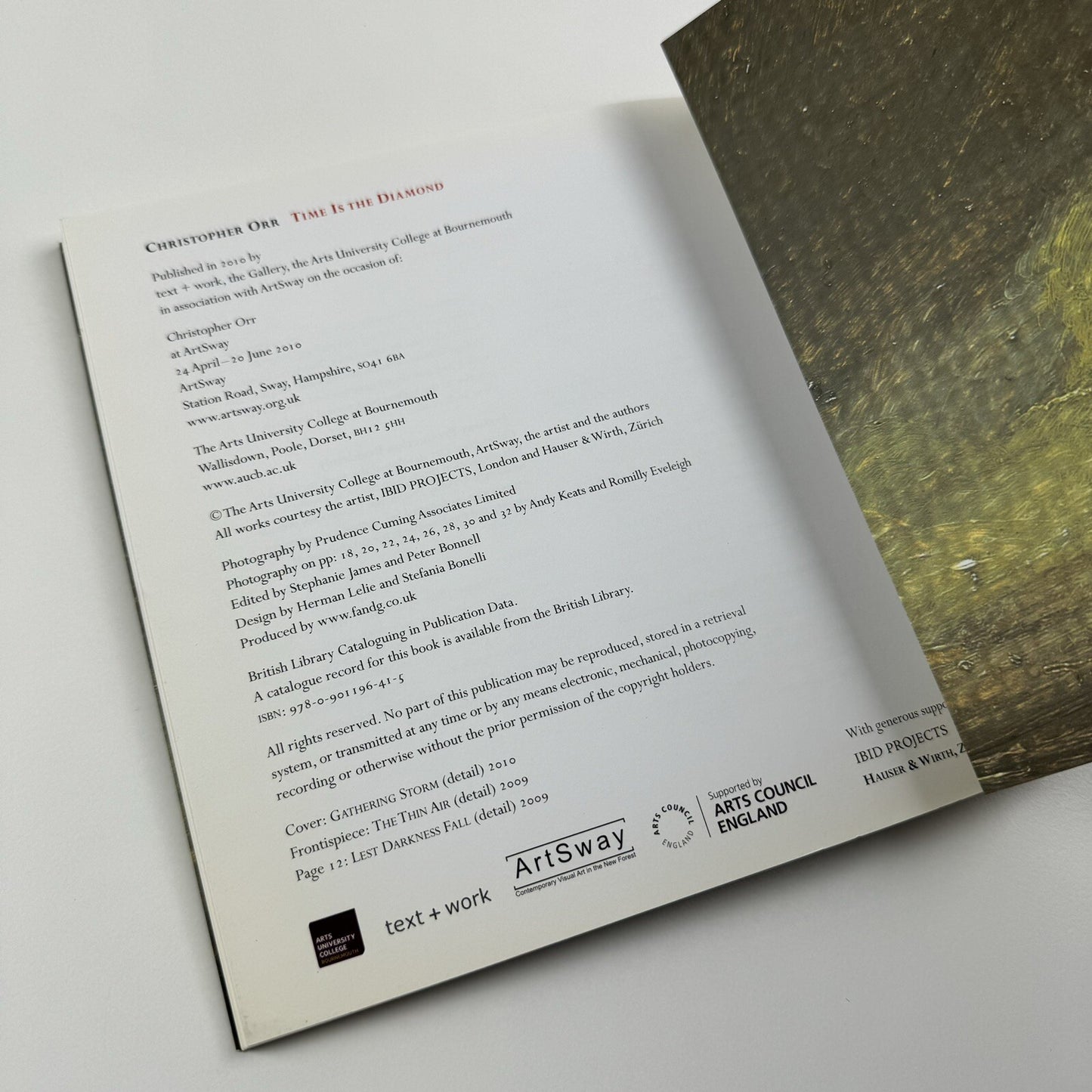 Christopher Orr. Time is the Diamond | ArtSway University College Bournemouth, 2010 catalogue