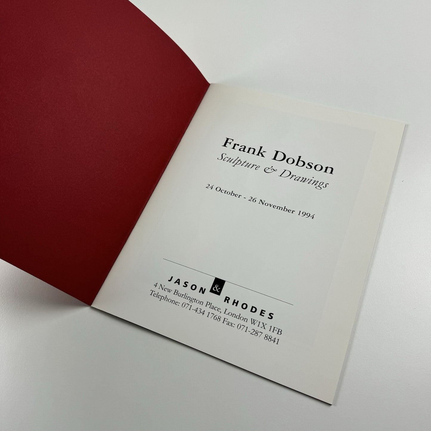 Frank Dobson – Sculpture & Drawings | Jason & Rhodes 1994 catalogue