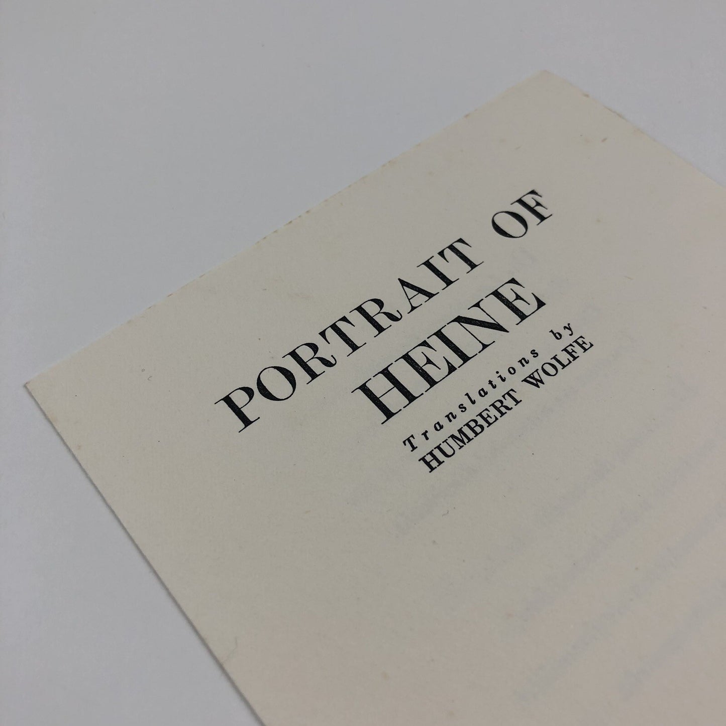 Prospectus for Portrait of Heine | Translated by Humbert Wolfe | The Cresset Press, 1930