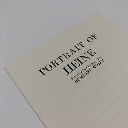 Prospectus for Portrait of Heine | Translated by Humbert Wolfe | The Cresset Press, 1930
