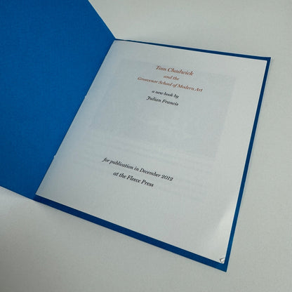 Prospectus Tom Chadwick & the Grosvenor School of Modern Art | Fleece Press 2012