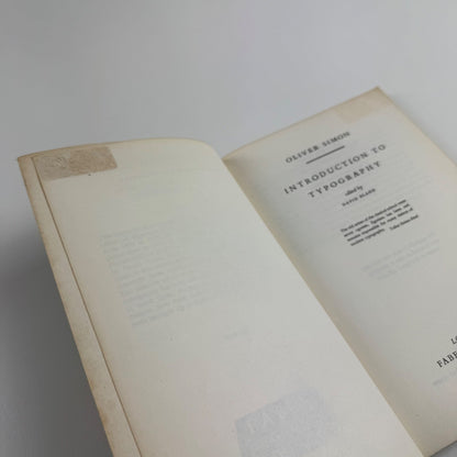 Introduction to Typography by Oliver Simon | Faber & Faber, London, 1963
