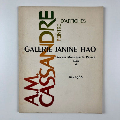 A.M. Cassandre peintre d'affiches Galerie Janine Hao June 1966