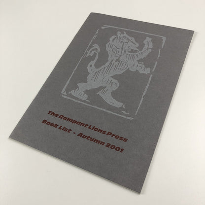 The Rampant Lions Press Book List – Autumn 2001 booklet