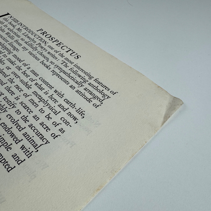 Prospectus for The Book of Days of Llewelyn Powys Golden Cockerel Press, 1937