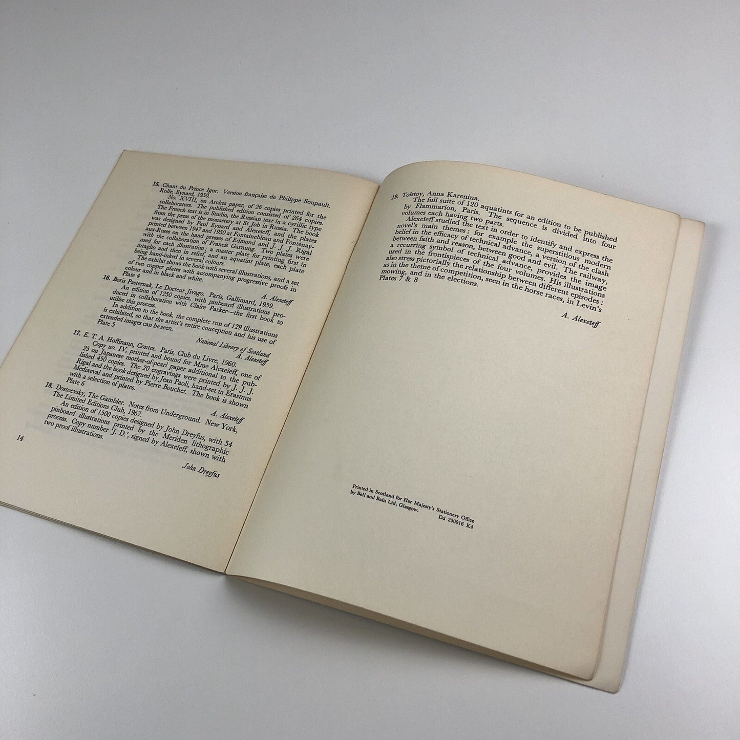 Alexandre Alexeïeff | National Library of Scotland exhibition catalogue, 1967