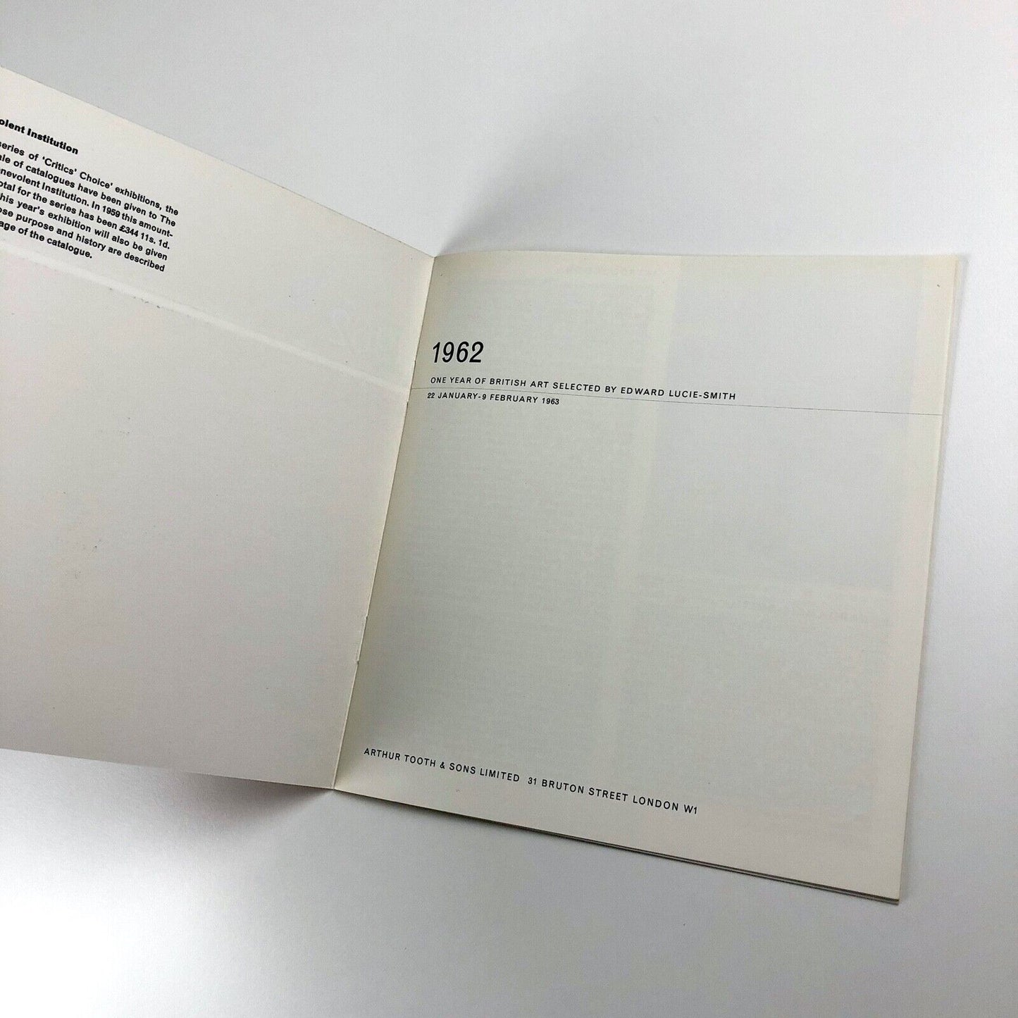 1962 – One Year of British Art | Selected by Edward Lucie-Smith | Arthur Tooth 1962