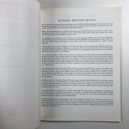 Modern British Prints | Gordon Cooke exhibition catalogue, 5 September 1990