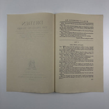 Prospectus – Dryden The Dramatic Works | Edited by Montague Summers | Nonesuch Press 1931