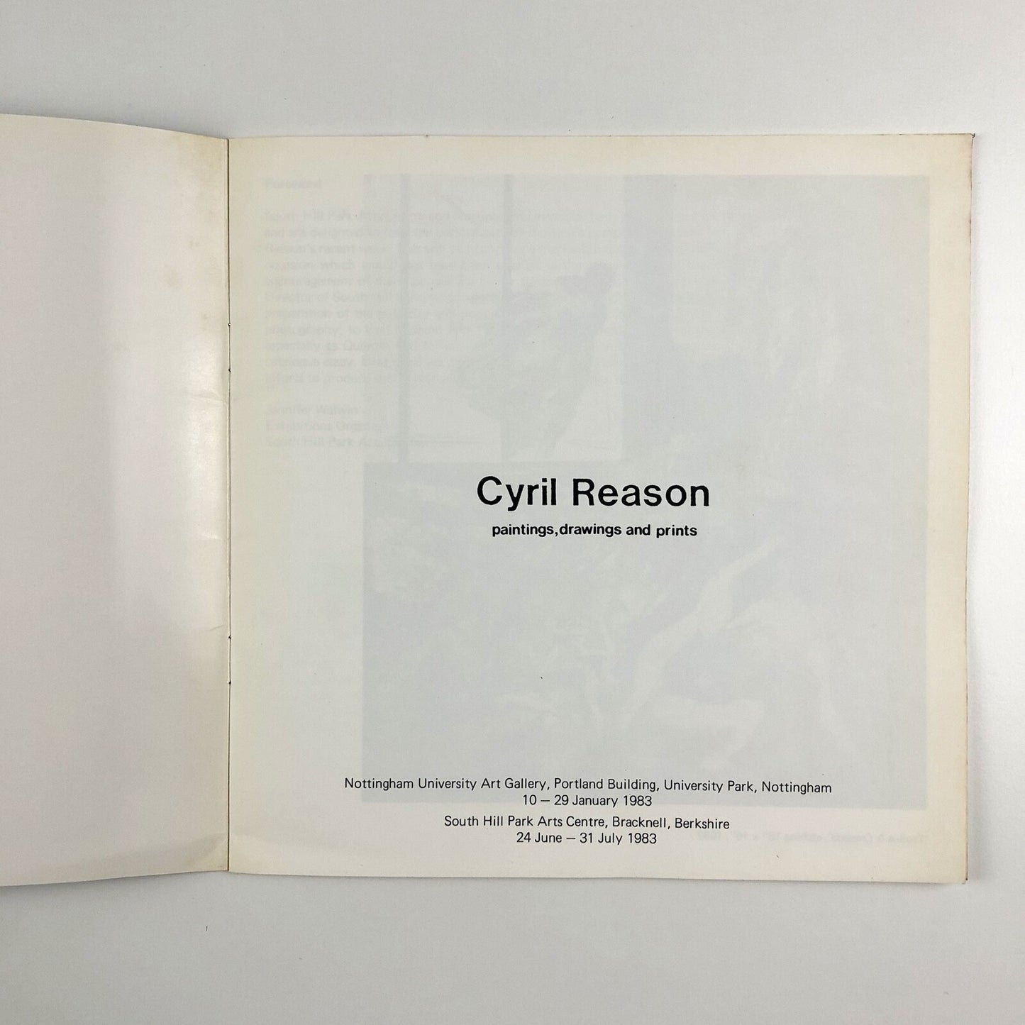 Cyril Reason Paintings, drawings, prints | Nottingham University Art Gallery 1983 catalogue
