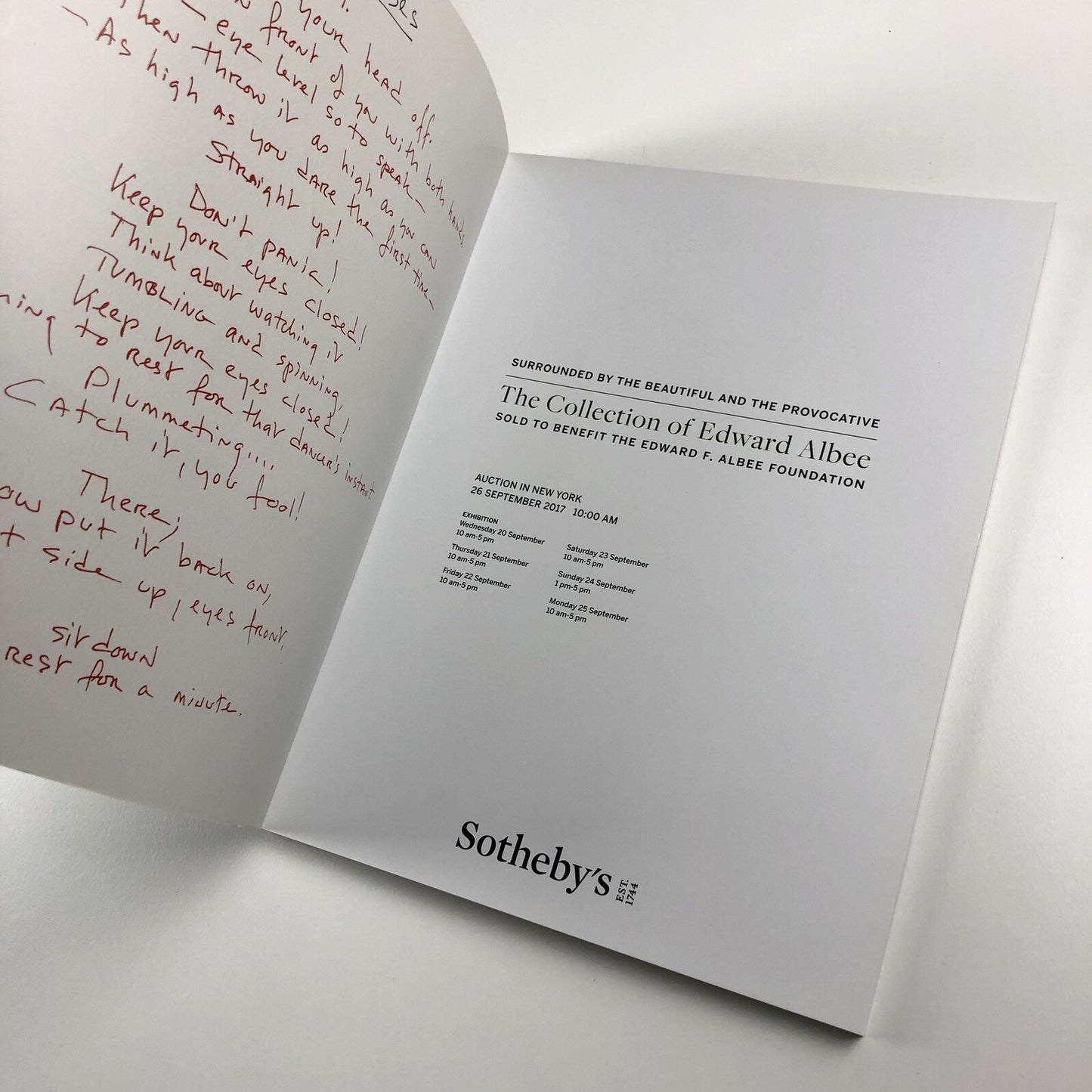 The Collection of Edward Albee | Sotheby’s New York catalogue, 26 September 2017