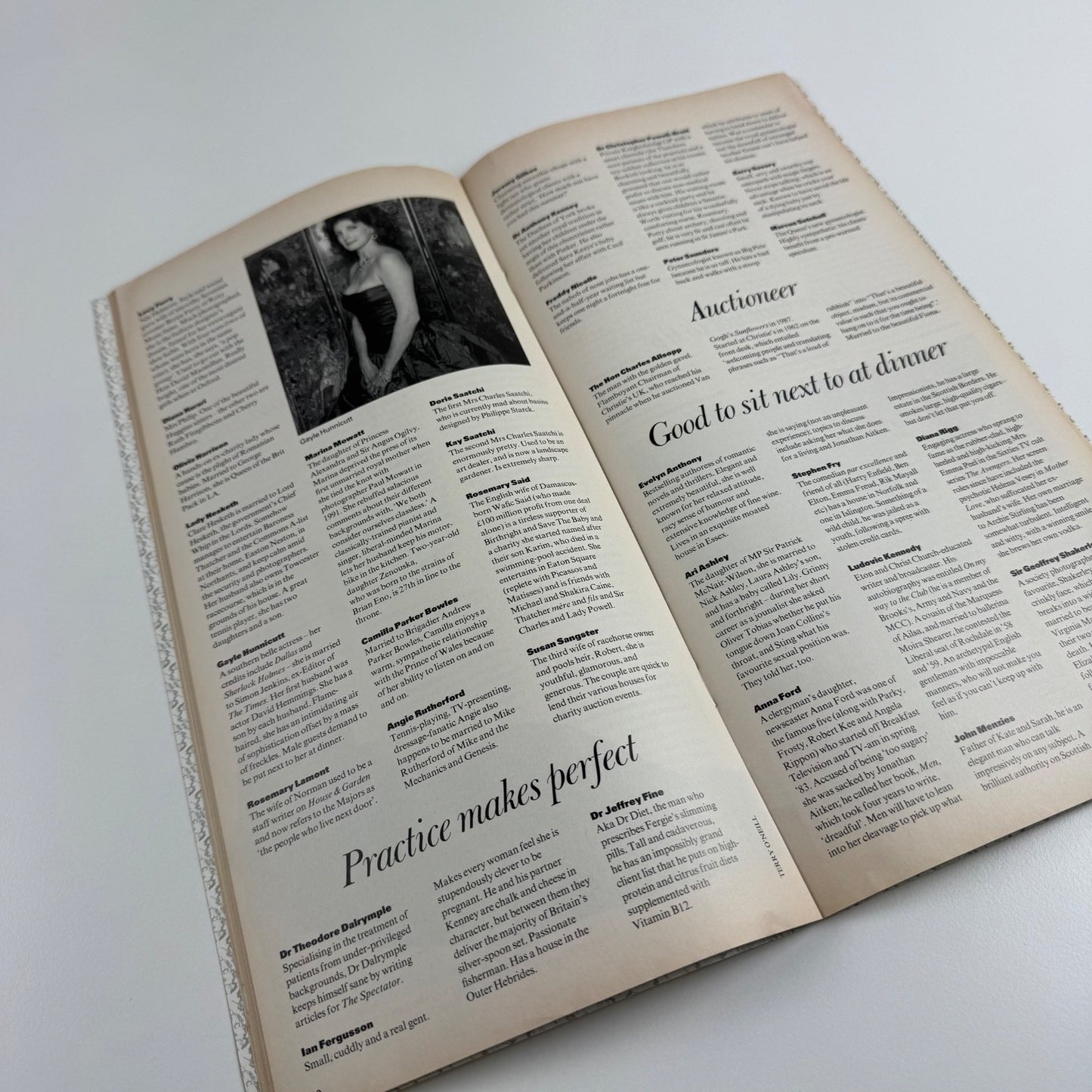 Leaflet Tatler’s thousand most socially significant people in 1992 Savoy Group