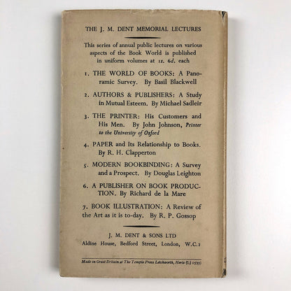 Book Illustration. A Review of the Art as it is to-day by G.P. Gossop | J.M. Dent & Son Ltd, 1937
