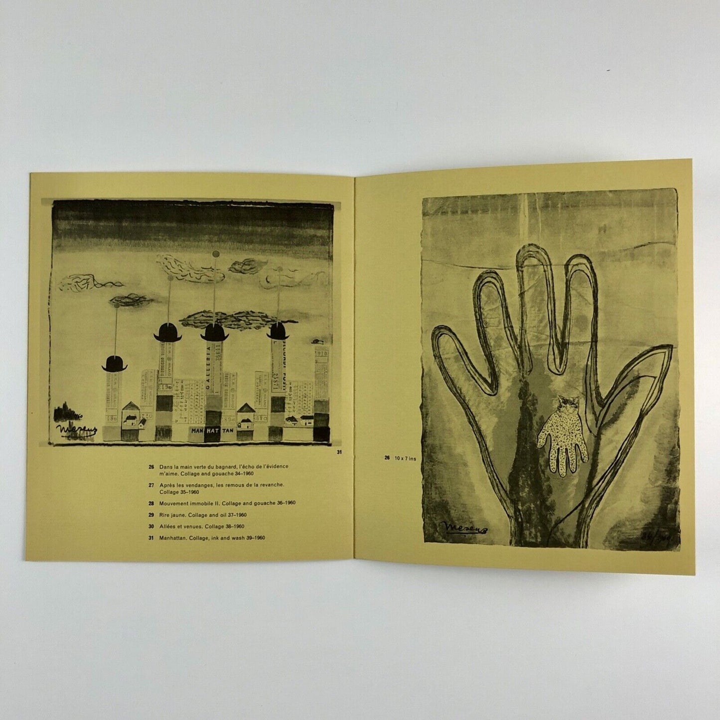 E.L.T. Mesens | Grosvenor Gallery exhibition catalogue | 1961