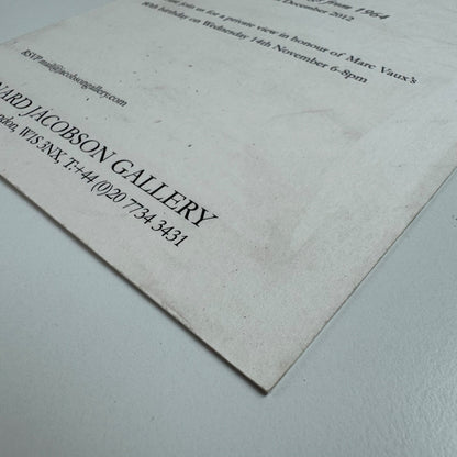 Private view invitation for Marc Vaux. Paintings from 1964 | Bernard Jacobson Gallery, 2012