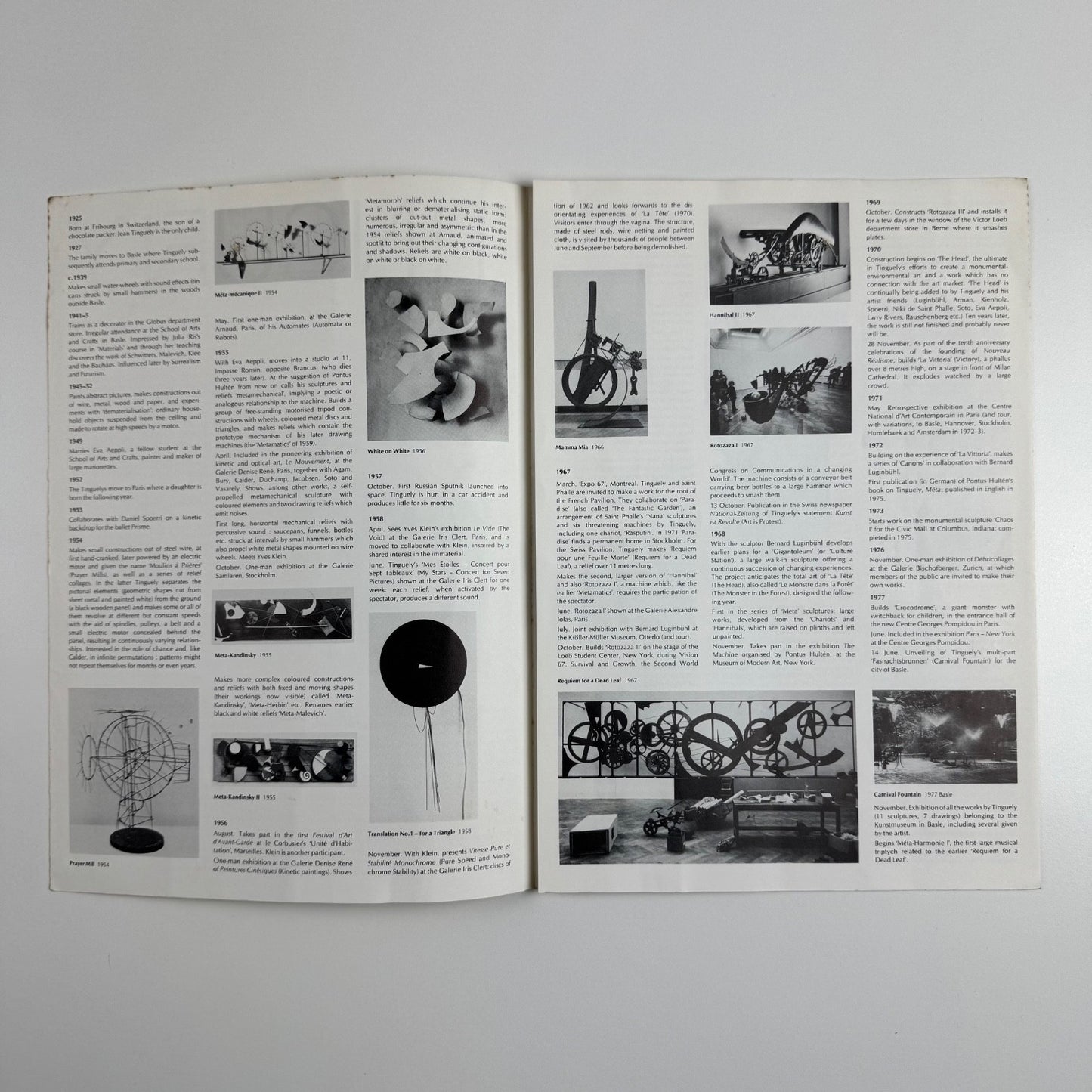 Gallery guide Tinguely |Tate Gallery 1982